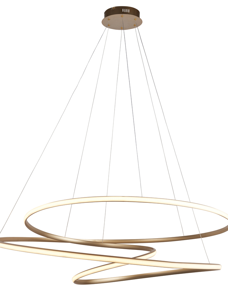 Thorlight Anakin Extra Large Modern Spiral LED Pendant Gold