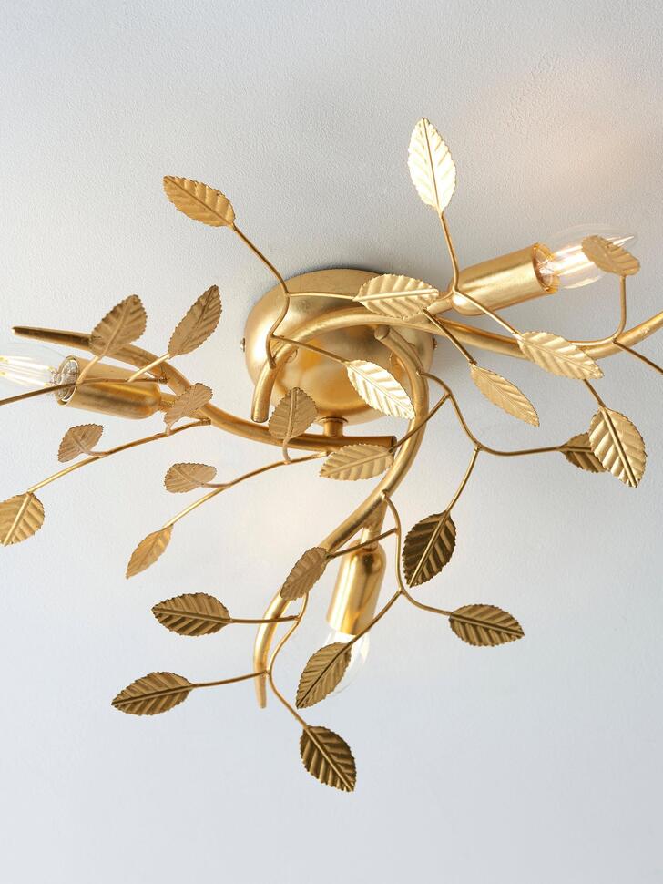 Thorlight Willa 3 Light Flush Ceiling Light Gold Leaf Finish