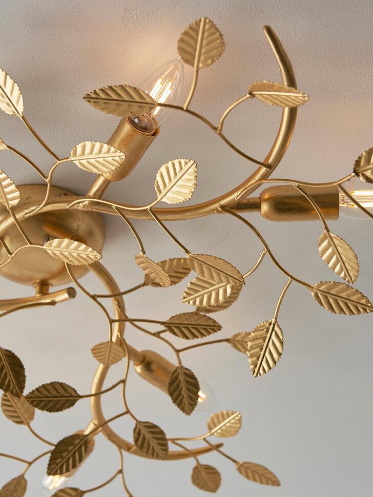 Thorlight Willa 6 Light Flush Ceiling Light Gold Leaf Finish