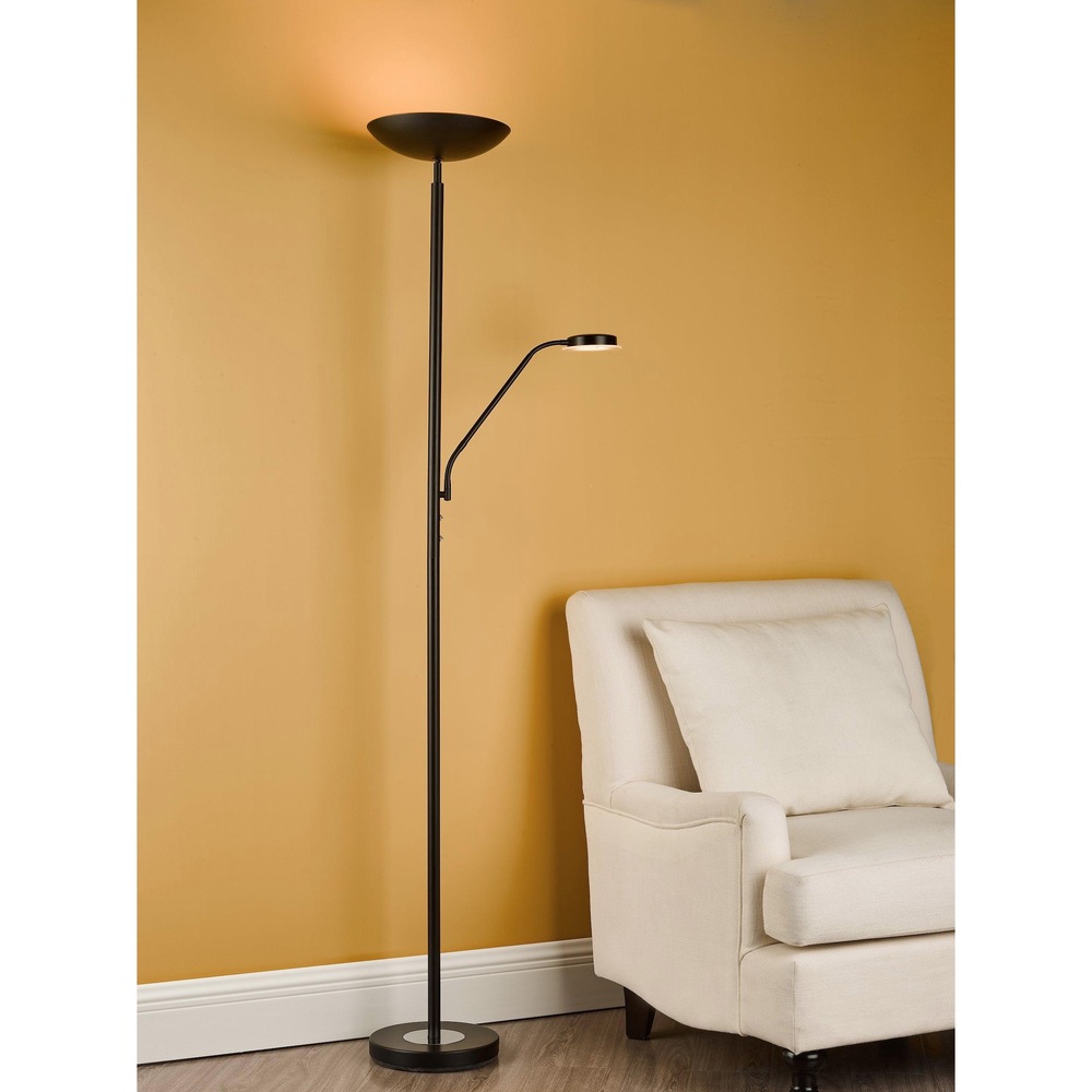 Dar Victor Matt Black Mother Child LED Floor Lamp