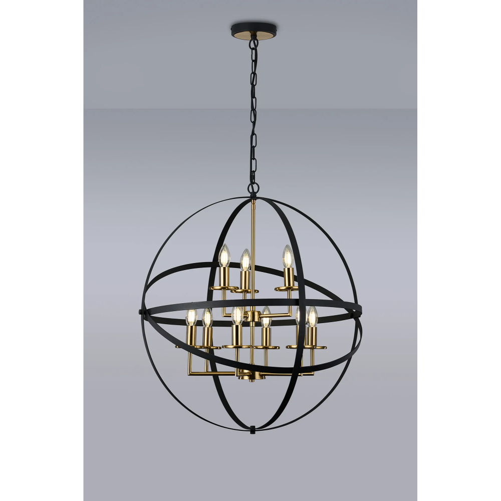 Large Orb Pendant Light 4 Light Pendant Light Allier, Made Of Wood
