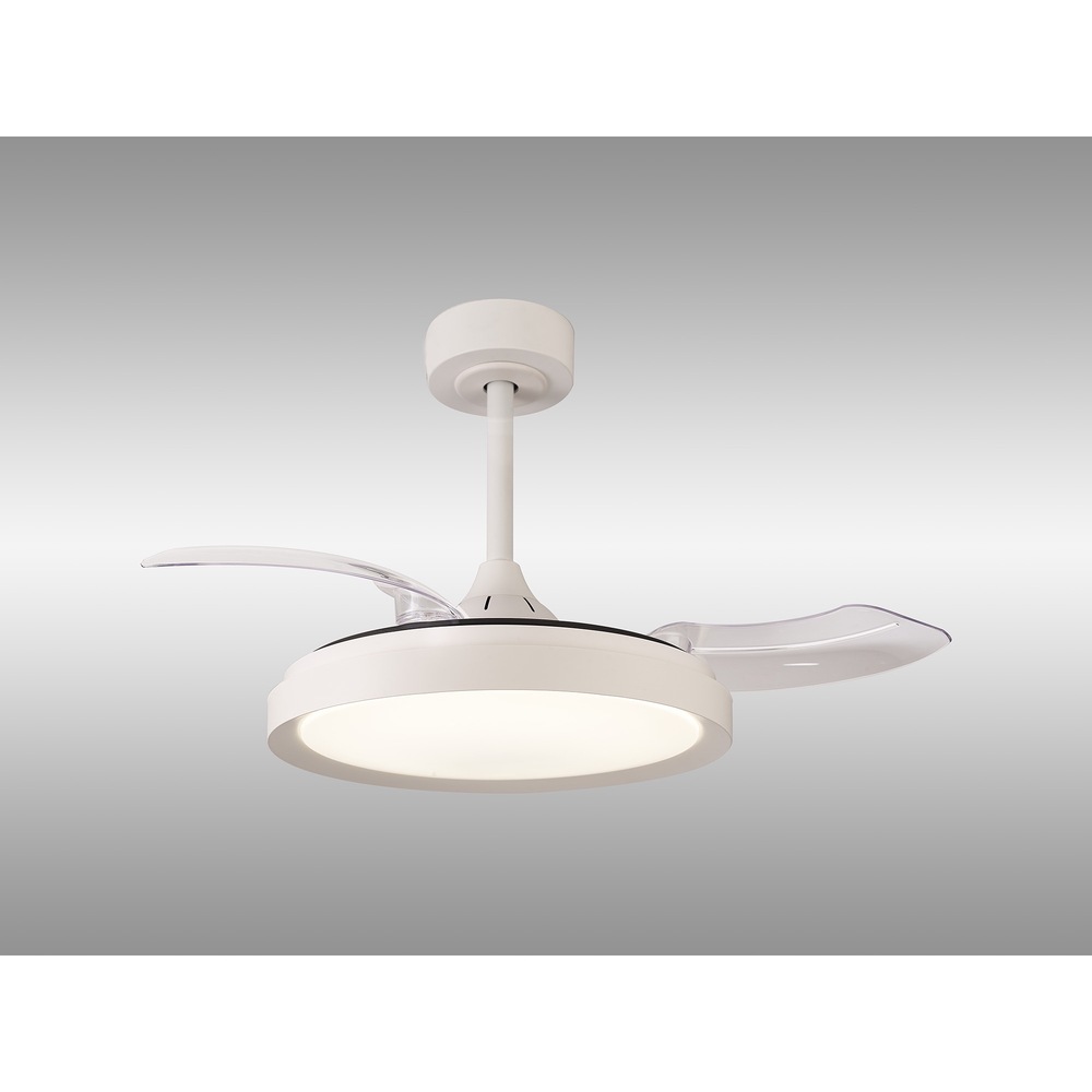 Mantra Mistral Mini White Suspended Led Ceiling Fan Light Complete