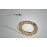 Photograph: 1 Metre Of Beige Braided Twisted 2 Core 0.75mm Cable