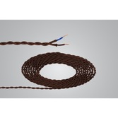 Photograph: 1 Metre Of Brown Braided Twisted 2 Core 0.75mm Cable