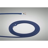 Photograph: 1 Metre Of Dark Blue Braided 3 Core 0.75mm Cable