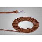 Photograph: 1 Metre Of Dark Brown Braided 2 Core 0.75mm Cable