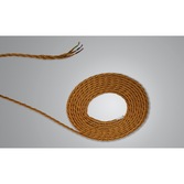 Photograph: 1 Metre Of Gold Braided Twisted 3 Core 0.75mm Cable