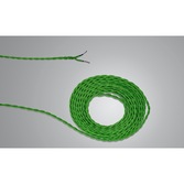 Photograph: 1 Metre Of Green Braided Twisted 2 Core 0.75mm Cable