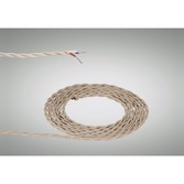 Photograph: 1 Metre Of Ivory Braided Twisted 2 Core 0.75mm Cable