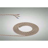 Photograph: 1 Metre Of Ivory Braided Twisted 3 Core 0.75mm Cable