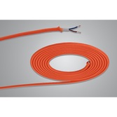 Photograph: 1 Metre Of Orange Braided 2 Core 0.75mm Cable