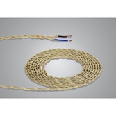 Photograph: 1 Metre Of Pale Gold Braided Twisted 2 Core 0.75mm Cable