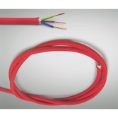 Photograph: 1 Metre Of Red Braided 3 Core 0.75mm Cable