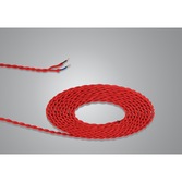 Photograph: 1 Metre Of Red Braided Twisted 2 Core 0.75mm Cable