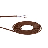 Photograph: 1 Metre Of Red Brown Braided 2 Core 0.75mm Cable