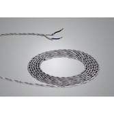 Photograph: 1 Metre Of Silver Braided Twisted 2 Core 0.75mm Cable