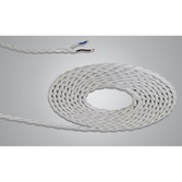 Photograph: 1 Metre Of White Braided Twisted 2 Core 0.75mm Cable