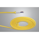 Photograph: 1 Metre Of Yellow Braided 2 Core 0.75mm Cable