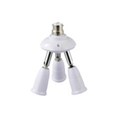Photograph: 1 to 3 B22 to E27 Converter White Adjustable Lampholders