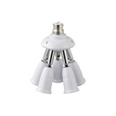 Photograph: 1 to 5 B22 to E27 Converter White Adjustable Lampholders