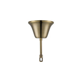Photograph: 120mm Antique Brass Bell Cup Ceiling Rose With Hook Plate And Rod