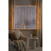 Photograph: 140x120cm Indoor Christmas Fairy Light Curtain Set With Amber LEDs