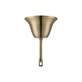 Photograph: 145mm Antique Brass Bell Cup Ceiling Rose With Hook Plate And Rod