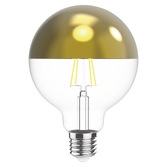 Photograph: 4W LED Classic Deco Clear Dimmable G80 Globe Lamp With Gold Top - E27, 2700K