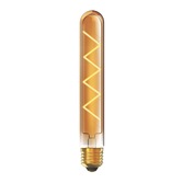 Photograph: 4W LED Classic Deco Gold Finish Dimmable 185mm Tubular Lamp With Decorative Filament - E27, 1800K