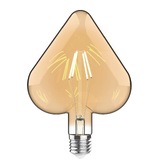 Photograph: 4W LED Classic Style Amber Finish Dimmable Heart Shape Lamp - E27, 2100K