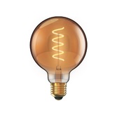 Photograph: 5W LED Classic Deco Gold Finish Dimmable Globe Lamp With Decorative Filament - E27, 1800K