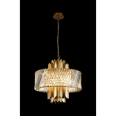 Photograph: Alol 55cm Round Brass/Clear 9 Light Crystal Pendant Light