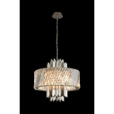 Photograph: Alol 55cm Round Satin Nickel/Clear 9 Light Crystal Pendant Light