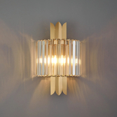 Photograph: Alol Brass/Clear 2 Light Crystal Wall Light