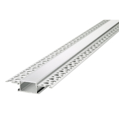 Photograph: Aluminium LED Strip Profile Plaster-In Recessed 2M With Frosted Diffuser For Max 2X 10MM Width Strip