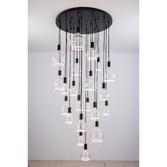 Photograph: Angel Black 21 Light Large Cluster Pendant Complete With Assorted Clear Angel LED Globes