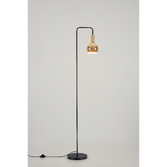 Photograph: Angel Black And Gold Floor Lamp Complete With Smoked Angel LED Globe