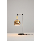 Photograph: Angel Black And Gold Table Lamp Complete With Smoked Angel LED Globe