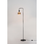 Photograph: Angel Black Floor Lamp Complete With Smoked Angel LED Globe