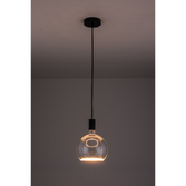 Photograph: Angel Black Single Pendant Light Complete With Clear Angel LED Globe