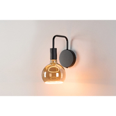 Photograph: Angel Black Single Wall Light Complete With Smoked Angel LED Globe