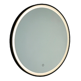 Photograph: Aniani CCT Round Black Bathroom Mirror Light With Touch Button, Demister & Hanging Strap