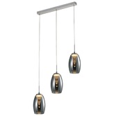 Photograph: Aria Polished Chrome 3 Light Led Island Pendant With Smoked Glasses - 4000K