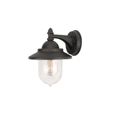 Photograph: Assen Aluminium Dark Grey Outdoor Wall Lantern With Clear Polycarbonate Shade - IP44