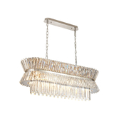 Photograph: Avie 1m Oval Polished Nickel/Clear 13 Light Crystal Island Light