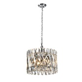 Photograph: Axelle 6 Light Pendant/Semi-Flush Ceiling Light Polished Chrome & Clear Crystal