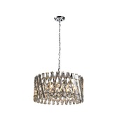 Photograph: Axelle 8 Light Pendant/Semi-Flush Ceiling Light Polished Chrome & Clear Crystal