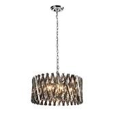 Photograph: Axelle 8 Light Pendant/Semi-Flush Ceiling Light Polished Chrome & Smoked Crystal