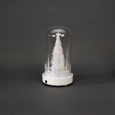 Photograph: Battery Powered Glass Dome Paper Tree and Snowman Christmas Decoration