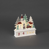 Photograph: Battery Powered White Wooden Christmas Calender Decoration